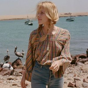 Doen Multicolor Plaid Women's Top